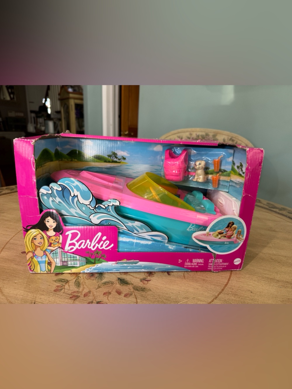 2019 Mattel Barbie Boat With Cute Puppy & Accessories